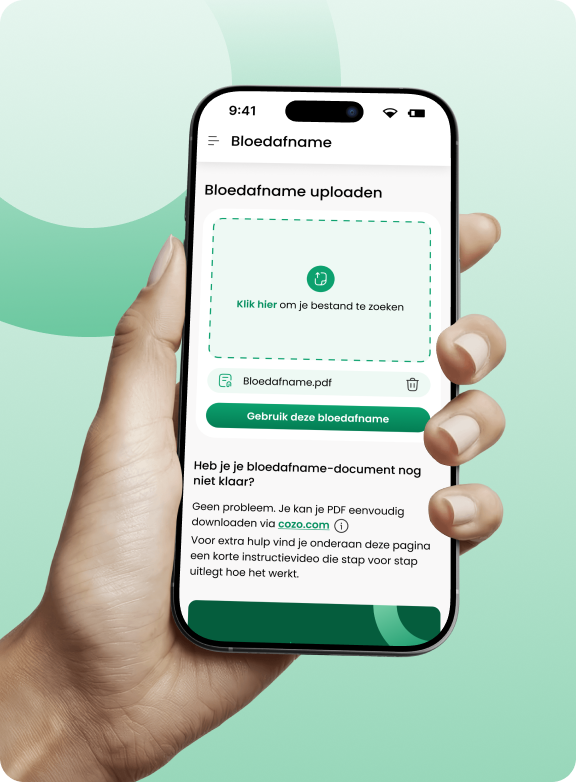 Stap 1: Upload je bloedresultaten