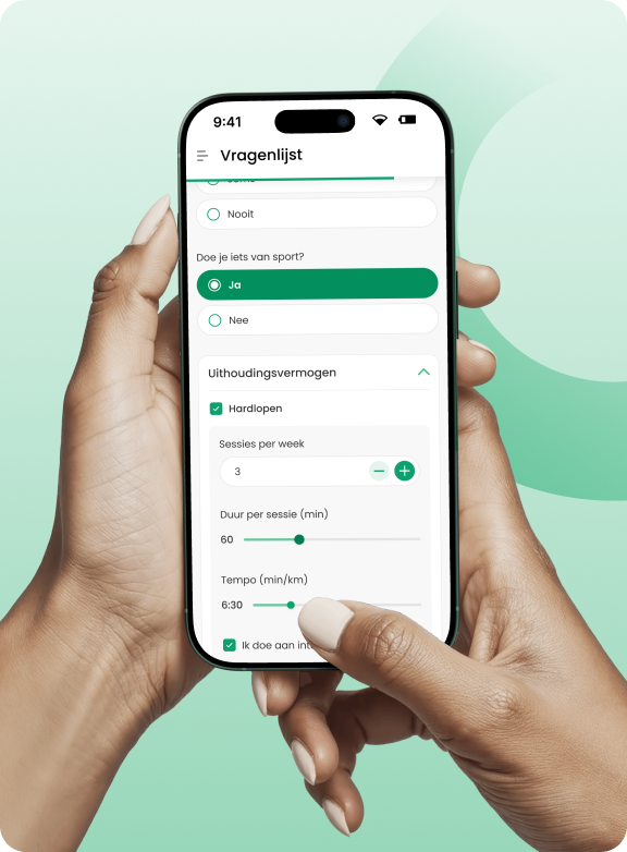 Stap 2: Beantwoord vragen over je levensstijl
